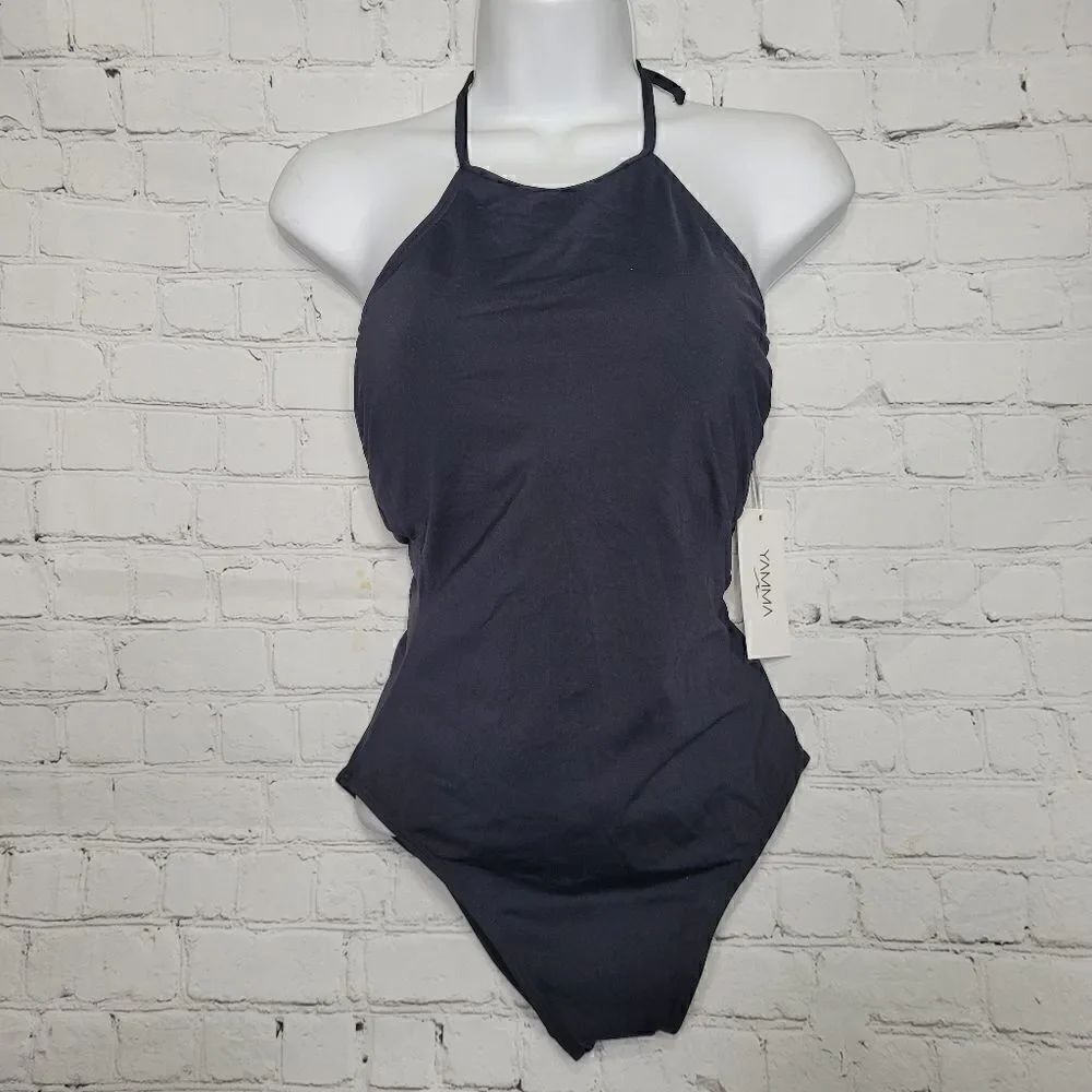 Women's Halter Neck One Piece Swimsuit Medium‎